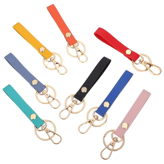 GASTROPOD 8Pcs PU Leather Wristlet Strap Keychains for Key Lanyard Keychain Holder