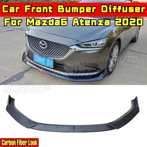 For Mazda Atenza 2020 Body Kit Atenza Civic Front Bumper Splitter Diffuser Spoiler Carbon Fiber Look Style Cover Car Accessories
