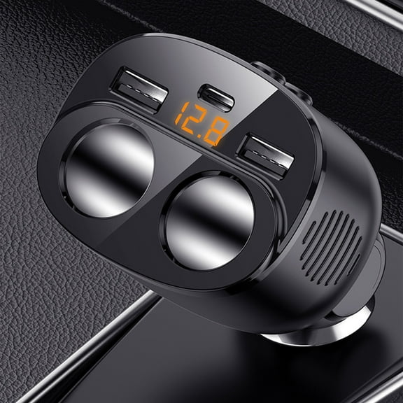 Taicans Car Cigarette Lighter Splitter,USB Car Charger 2 Socket Cigarette Lighter Usb Charger 12V/24V with LED Voltmeter,Dual USB QC3.0 Type-C 18W PD Fast Car Charger for Phone,GPS,Car DVR