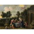 thumbnail image 2 of Abraham Willemsen 18x14 Black Ornate Wood Framed Double Matted Museum Art Print Titled - A Scene from the Life of Saint Elizabeth of Hungary, 2 of 5