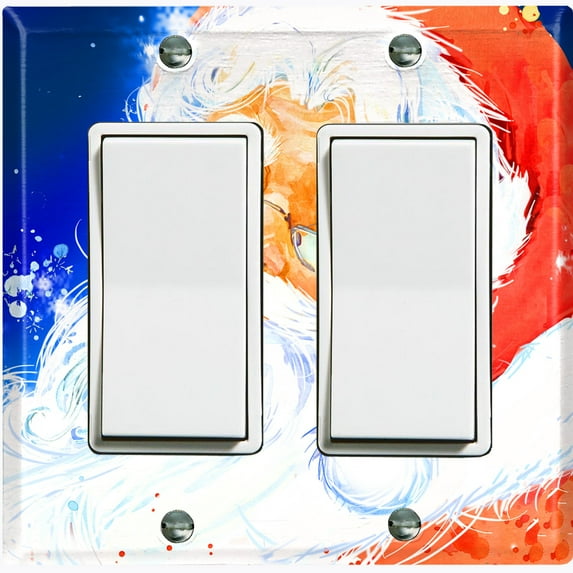 Metal Light Switch Plate Cover Festive Santa Claus Night Sky XMS020
