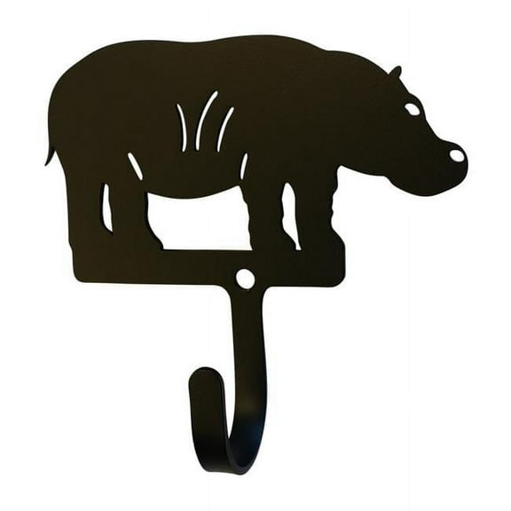 Village Wrought Iron WH-294-S Hippo Wall Hook, Small