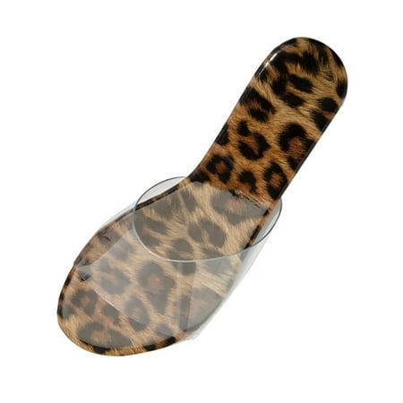 

Slippers for Women Summer Fashion Women Leopard Grain Flat Slipper Beach Sandals Casual Shoes Womens Slippers Pvc Brown 35