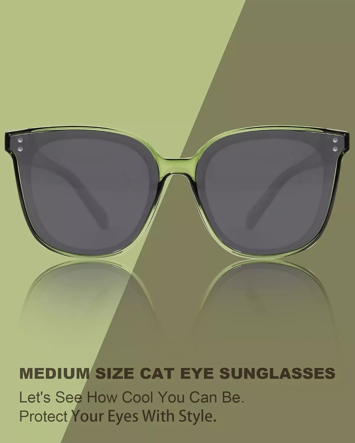 Polarized Cat Eye Oversized Sunglasses UV400 Protection Lightweight TR Frame Cat Eye Sunglasses for Women Polarized UV400 Protection PC  main image 2