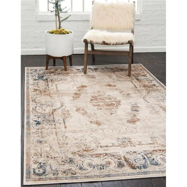 Unique Loom 3136018 4 x 6 ft. Chateau Lincoln Rectangular Rug, Beige