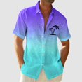 thumbnail image 1 of toraway Men Shirts Long Sleeve Button down Men Short Sleeved Fashionable Color Gradient Printed Coconut Tree Pattern Men Seaside Beach Shirt M, 1 of 3