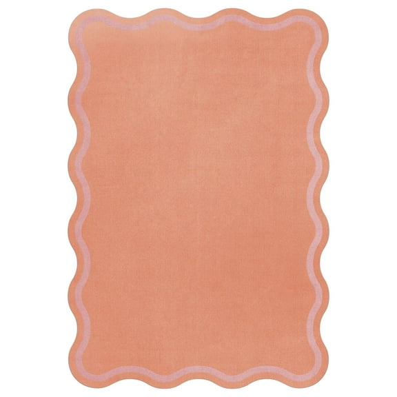 Homee Hand Tufted Woollen Rugs Scallop Rug Watermelon Pink Available In All Sizes 5x8 ft 6x9 ft 8x10 ft