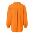 thumbnail image 6 of adviicd Women's Oversized Denim Jacket Casual Long Sleeve Denim Shirts Jean Jacket Fall Outfits 2025 Orange, L, 6 of 6
