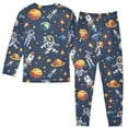 thumbnail image 2 of Dailycode Cotton Pajama Set Snug Fit Long Sleeve Top and Pants for 18M-8Y Space Stars Rocket Whale, 2 of 7
