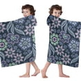 thumbnail image 4 of Pioneer Flower Floral Print Pattern Hooded Bath Towel，60"x35" for Ages 3 To 12 Kids, Quick Dry Lightweight Soft Microfiber Hood Beach Towel Cover Up for Kids, 4 of 7