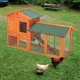 thumbnail image 2 of Pefilos 55" Wooden Chicken Coop for Sale Hen House for 6 Chickens Rabbit Hutch Indoor Poultry Cage Habitat Guinea Pig Hutch Outdoor, Orange, 2 of 9
