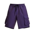thumbnail image 2 of Men's Cargo Shorts Multi-Pocket Workwear Shorts Loose Fit Jogging Athletic Five Pants Drawstring Workout Gym Shorts, 2 of 9
