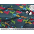 thumbnail image 3 of Soimoi Moss Georgette Fabric Birds & Animals Hand Drawn Printed Craft Fabric by the Yard 42 Inch Wide, 3 of 3