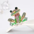 thumbnail image 5 of Green Enamel Crystal Cute Frog Charm Animal Brooch Pin Gift, 5 of 5