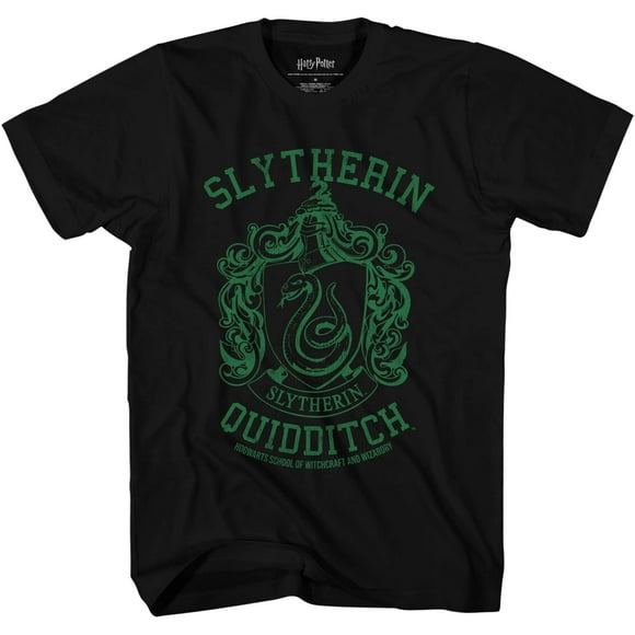 Camiseta de Quidditch Slytherin de Harry Potter para niños, talla mediana, negra