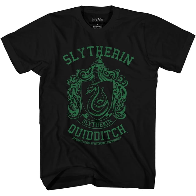 Camiseta de Quidditch Slytherin de Harry Potter para niños, talla mediana, negra