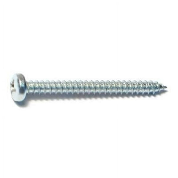 #6 x 1-1/2" Zinc Plated Steel Phillips Pan Head Sheet Metal Screws (50 pcs.)