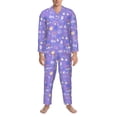 thumbnail image 3 of Susaid Tennis 1 Print Men's Long Sleeve Pajama Set, Two-Piece Button-Down Loungewear PJs Set, Comfortable Sleepwear for Relaxation-XX-Large, 3 of 7