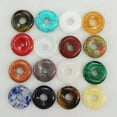 thumbnail image 2 of GKNET 30pcs Natural Mixed Gogo Donut Round Safety Buckle Stone Beads Hole 18mm Making, 2 of 8