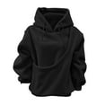 thumbnail image 6 of Women's Pet Pouch Hoodie with Kargo Pocket Dog Pouch Sweatshirts Long Sleeve Pets Carrier Pullover Animal Holder Tops (S, Black-1), 6 of 8
