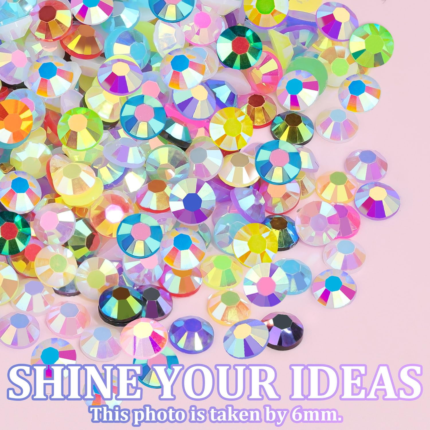 12000Pcs Resin  Rhinestones for Bedazzling, Multicolor 3mm Flatback Gems for Diamond Art, Bedazzler Kit with 3Pcs 10ml B7000 Jewelry Glue for Nail Art Crafting Book Makeup