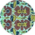 thumbnail image 1 of Ahgly Company Indoor Round Abstract Light Blue Modern Area Rugs, 4' Round, 1 of 4