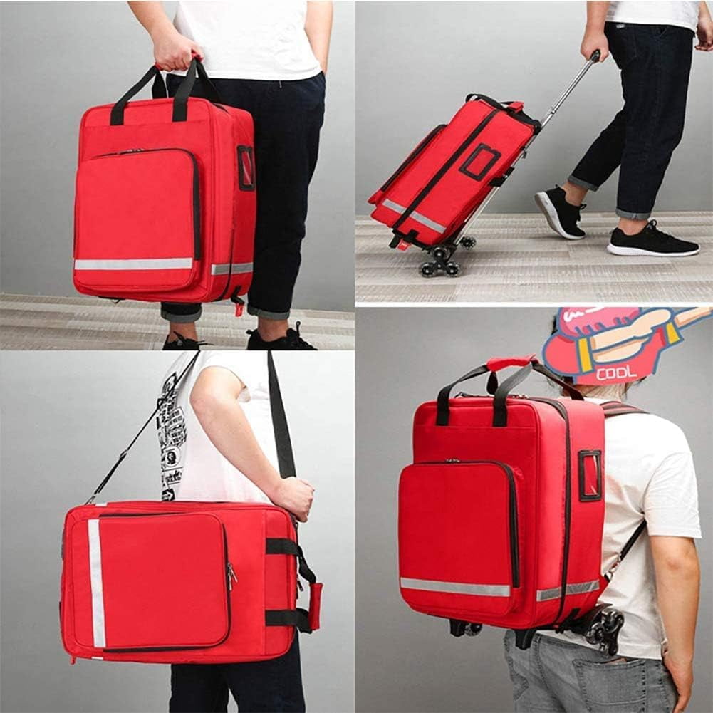 First Aid Backpack Empty Large, Camping First Aid Kit Trolley An All Purpose First Aid Kit for Emergencies At Home