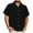 Black, variant on T-shirts for men Plus Size under $5 Lapel Collar Short Sleeve Button-Up Shirt Trendy Shirt Black L