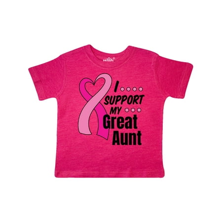 

Inktastic Breast Cancer Awareness I Support My Great Aunt Pink Ribbon Gift Toddler Boy or Toddler Girl T-Shirt