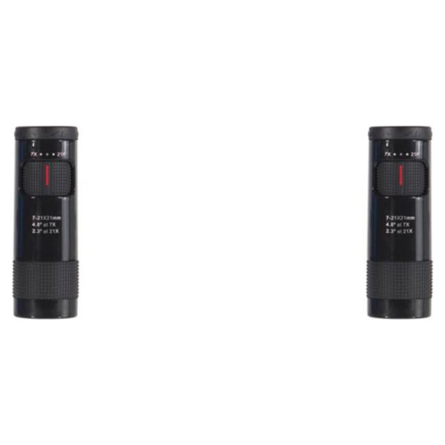 Soidarity Adultos niños ajustable Mini Monocular portátil 7-21 veces telescopio herramienta de observación de aves equipo al aire libre Negro 2piezas