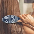 thumbnail image 4 of Floral Retro Hair Brush - Anti-Frizz Oval Paddle Brush, Ergonomic Handle for Painless Detangling & Styling, 4 of 7