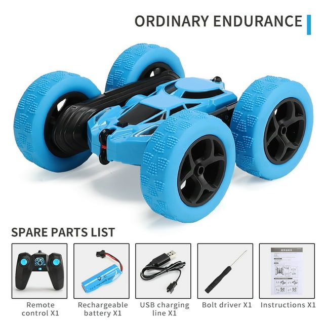 Coche acrobático recargable de doble cara 360 giratorio, giratorio y giratorio, luz eléctrica, coche de Control remoto Wmkox8yii shdjk6118