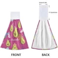 thumbnail image 4 of SKYSONIC 12"x17" Hanging Kitchen Hand Towels Dishcloths Sets with Loop, Cute Fruit Pink Avocado Absorbent Hand Towels 2 Piece Sets Organic Avocado Leaves, 4 of 6