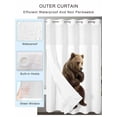 thumbnail image 4 of No Hook Shower Curtain with Snap-in Liner, Funny Bears Waterproof Fabric Bathroom Curtains, Cute Art Fun Lovely Animals on Toilets Bath Curtains & Mesh Top Window 66"x72", 4 of 9