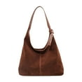 thumbnail image 1 of Rongfmy Sac en Suède Sac Cartable Sac à Poignée Supérieure Sac Hobo de Mode Sac à Main Tendance Bourse sous l'Aisselle Rouge Brun, 1 of 9