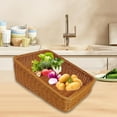 thumbnail image 3 of EHJRE Imitation Rattan Woven Fruit Basket Organizer Farmhouse Decoration Serving Tray Food Storage Basket for Garden Shopping Daily VerticalTilt 35x25cm, 3 of 4
