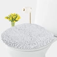 thumbnail image 1 of Funda para tapa de inodoro Luxurux Plush, microfibra de felpilla, color blanco, 1 of 9