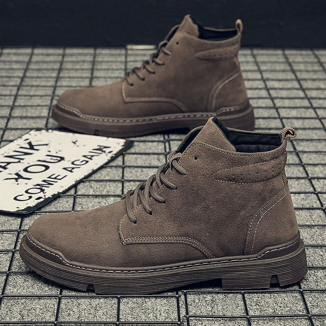 Botas cortas de moda retro británicas para hombre, con costuras de fondo suave, de piel de cerdo y ocho, zapatos para hombres jóvenes