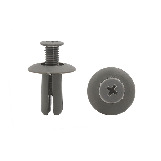 50Pcs Sujetadores de Parachoques 8mm de Plástico Coche Gris Tipo Empuje Retenedor Remache de Fijación