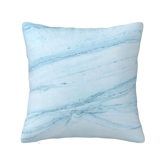Honeii Light Blue Marble Print Throw Pillow, Square Decorative Pillow Forms Soft Fluffy Plump Pillow Decorative Pillow Inserts,Couch Pillows-12"x12"