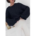 thumbnail image 2 of PRETTYGARDEN Womens Sweaters Spring 2025 Cable Knit Long Sleeve Crewneck Oversized Sweater Chunky Pullover Loose Outfits, 2 of 8