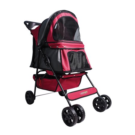 UPC: 0850014052003 | Jespet 4-Wheel Pet Stroller Maroon SDS-1203MR