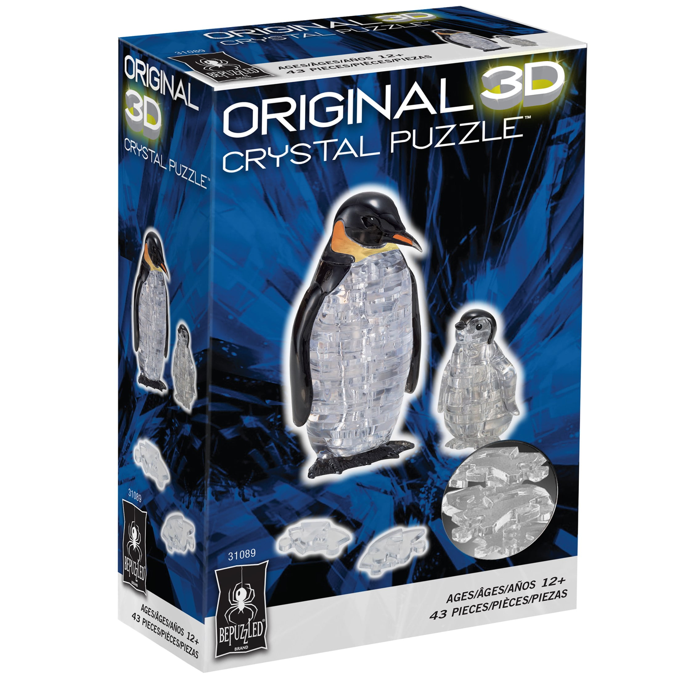 Penguin and Baby Original 3D Crystal Puzzle from BePuzzled, Ages 12 and Up