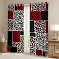 thumbnail image 2 of jejeloiu Jungle Animal Leopard Black Out Curtains,Cheetah Zebra Print Buffalo Curtains Pack of 2 (42x63 Each),Black White Red Bedroom Curtains For Adults,Microfiber Bedroom Decor, 2 of 6