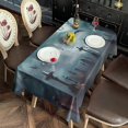 thumbnail image 2 of Halloween Graveyard Scene Pattern Rectangle Tablecloth 60"x102",Waterproof Polyester Rectangle Table Cloth, Wipeable Spillproof Polyester Tablecloth for Dining, Camping, Indoor and Outdoor, 2 of 6