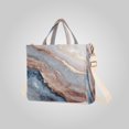 thumbnail image 2 of Corduroy Composite Fabric Tote Bag Magnetic Snap Large Capacity Crossbody Bag Beige Shoulder Strap Pastel Agate Gilded Veil, 2 of 7