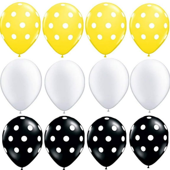 Bumble Bee Party Decoration 30 Count Yellow Black Polka Dot Bumblebee Balloon for Honey Bee Themed Baby Bridal Shower Birthday Supplies
