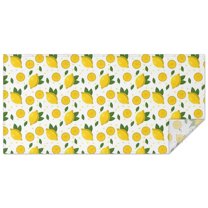 Yellow Lemon Fruit Slices White Pattern Rectangle Tablecloth 60"x120",Waterproof Polyester Rectangle Table Cloth, Wipeable Spillproof Polyester Tablecloth for Dining, Camping, Indoor and Outdoor