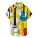 thumbnail image 1 of Camisas Para Hombre Moda de verano para hombre Ocio Personalidad Instrumentos musicales Digital 3D Impreso Botones Camisas de manga corta (Yellow, 3XL), 1 of 4
