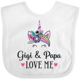 thumbnail image 3 of Inktastic Gigi and Papa Love Me Unicorn Girls Baby Bib, 3 of 4